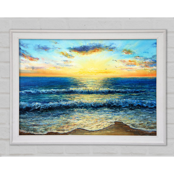 Haus Am Meer Gerahmtes Leinwandbild Painting Of The Perfect Sunset